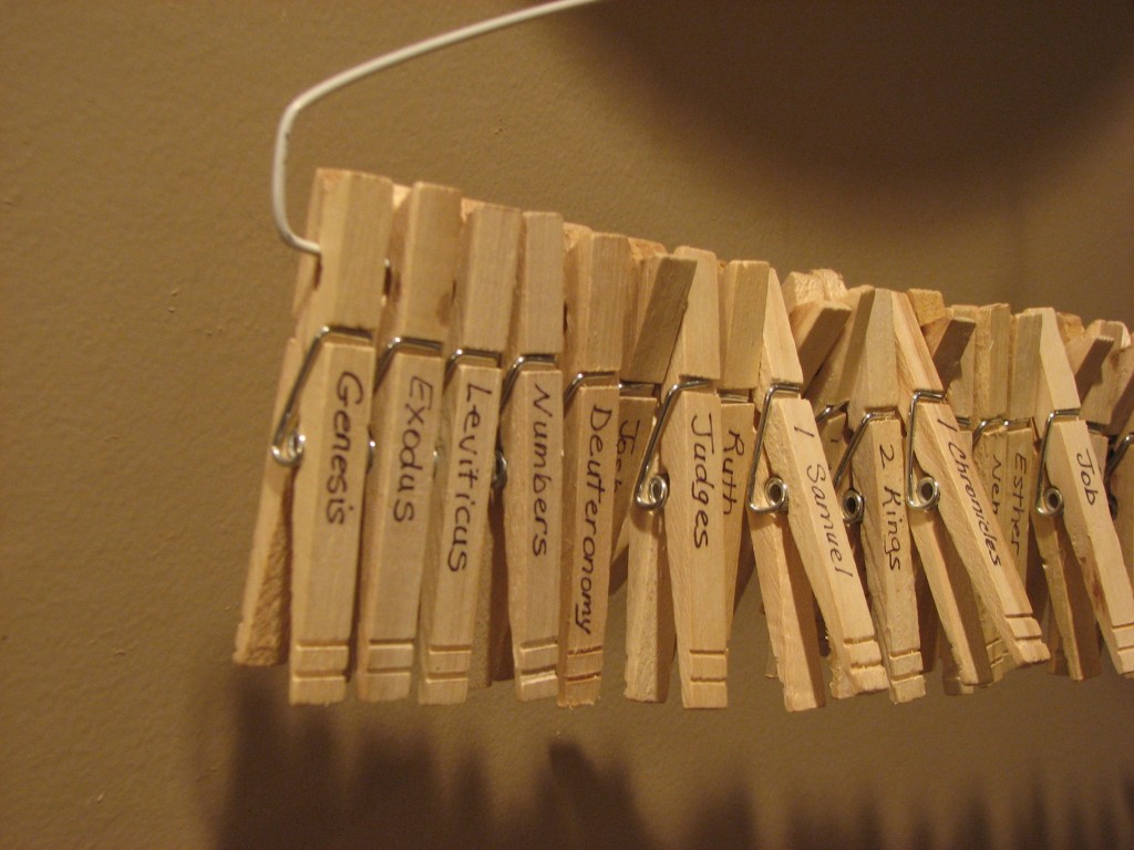 books of the Bible clothespins