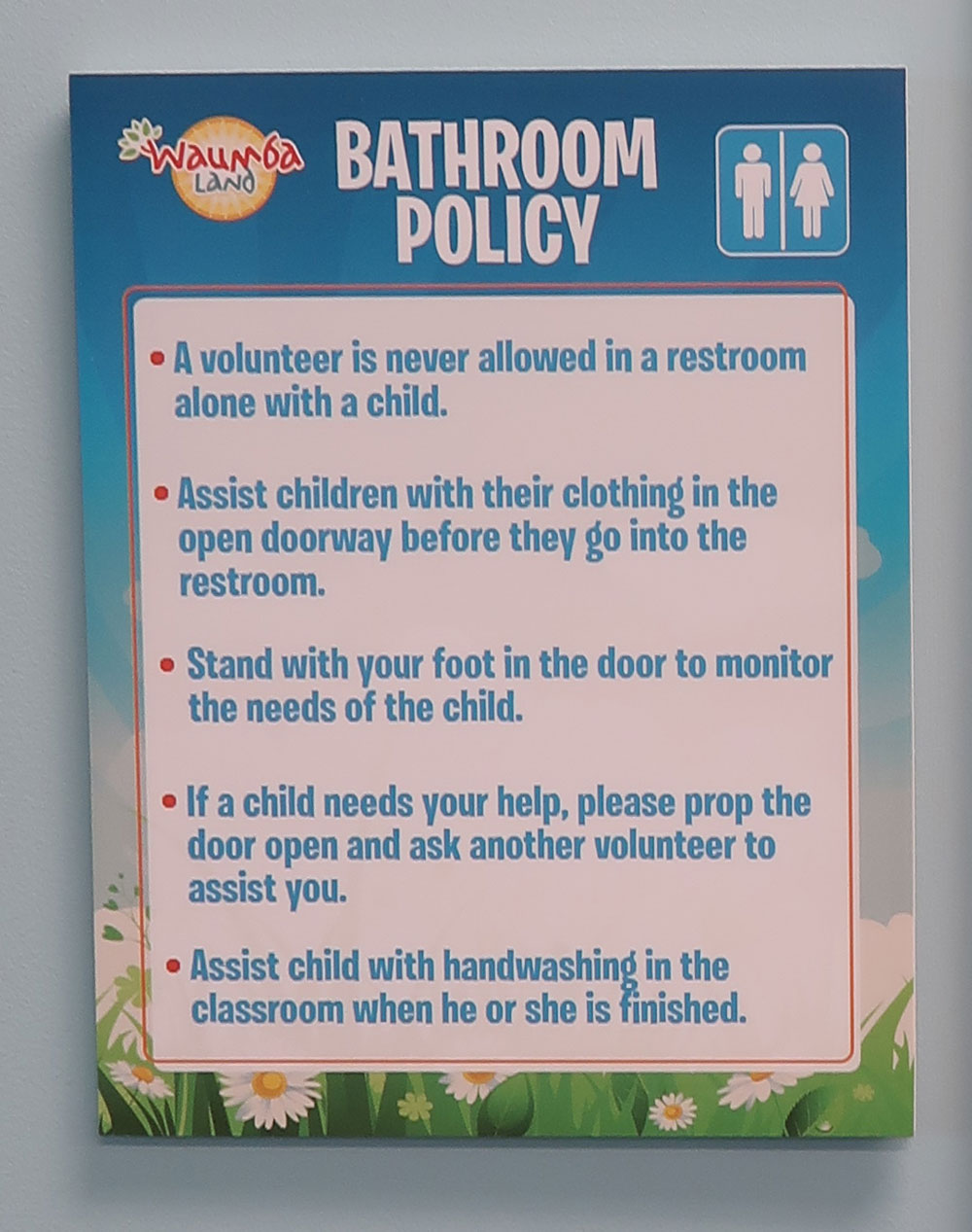 Bathroom Policy Sign